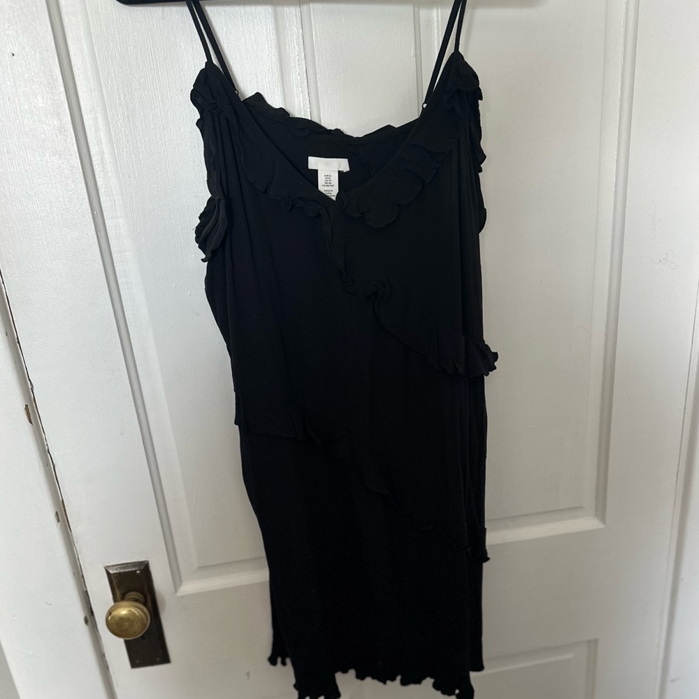 Slinky Black Ruffled Dress